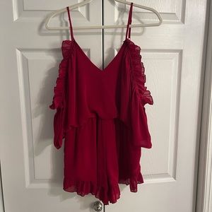 Red Frills Romper